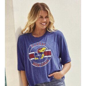 NEW Kansas Jayhawks KU Shirt Dolman Sleeve Loose Flowy Women's M